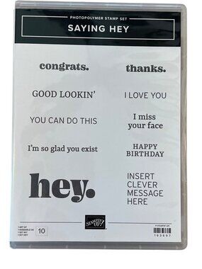 Stampin' Up! Saying Hey Photopolymer Stamp Set 10-Piece Sentiment Greetings